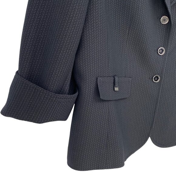 Tahari ASL Chevron Skirt Suit Black Chevron Pattern Women's 16 - Picture 12 of 16